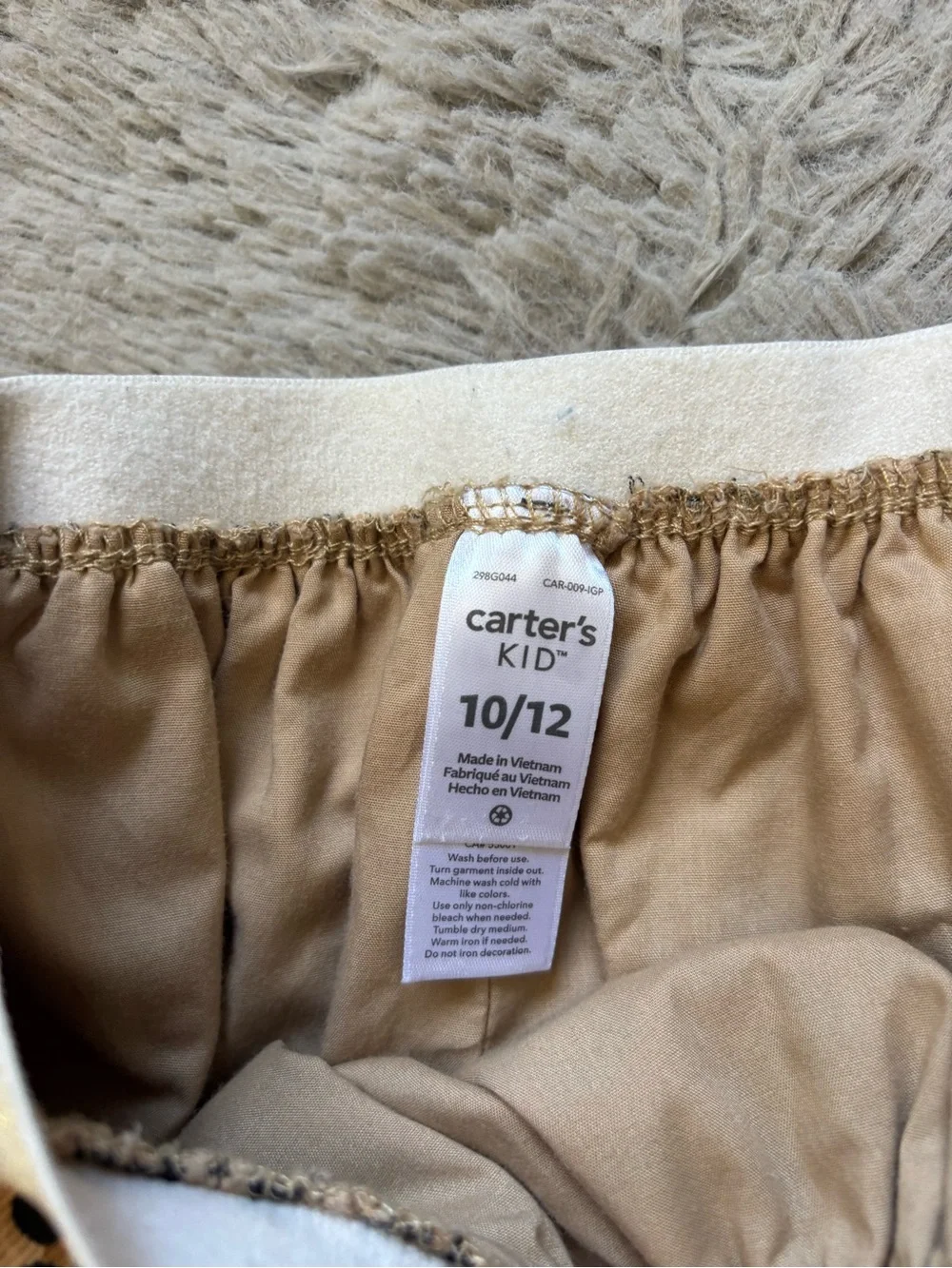 Carter's Girls Leopard Print Skater Skirt with Yellow gold Waistband size 10/12